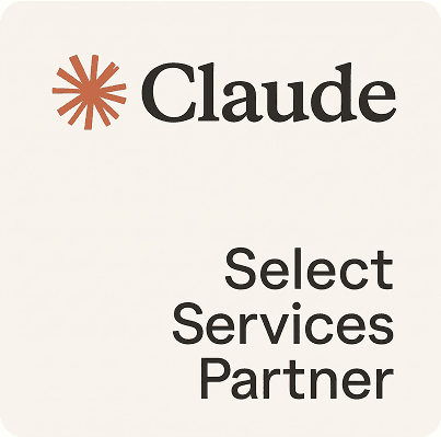 Logo for Claude Select Services Partner with an orange starburst icon.
