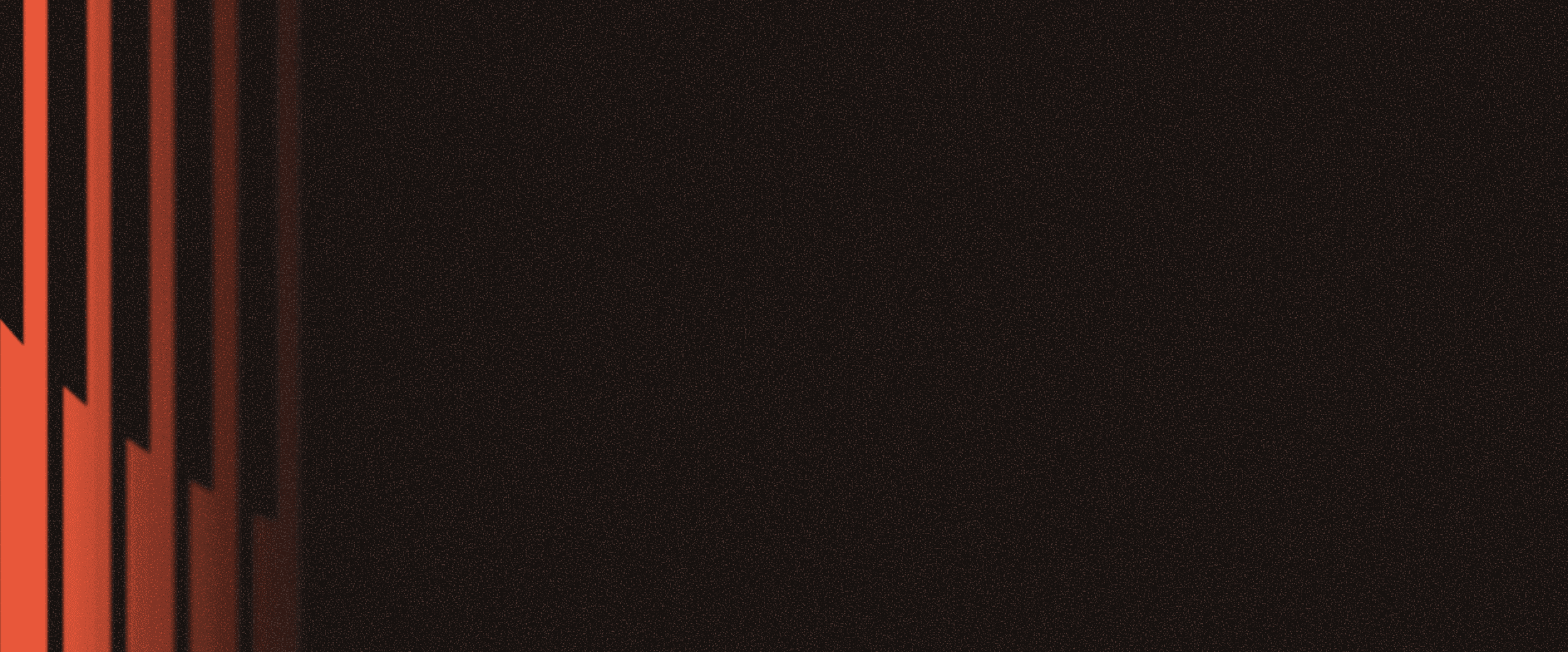 Abstract dark background with gradient red-orange vertical lines on the left.