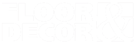 White bold text logo reading Floor & Decor for the home improvement retailer.