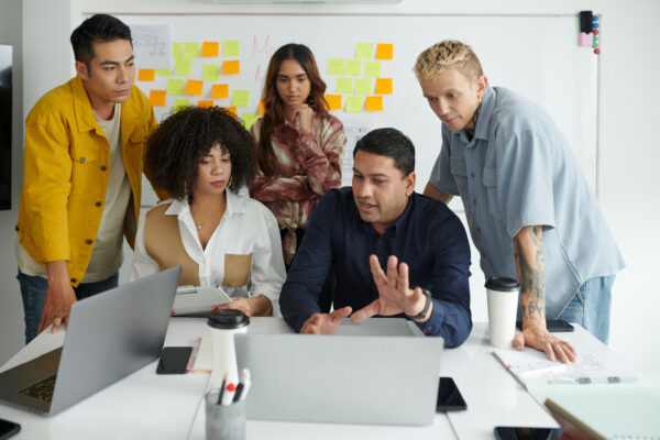 Product team at a meeting